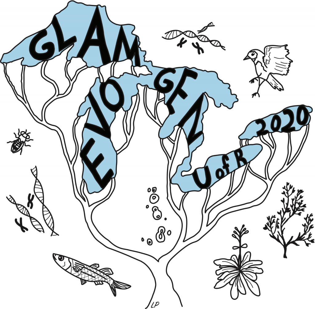 The 2020 GLAM EVO GEN logo, created by Lindsey Perrin